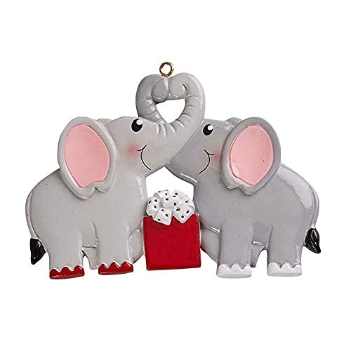 Happy Couple Personalized Ornament (Elephant Couple) Default Title