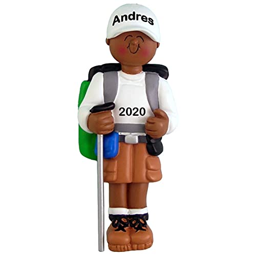 Hiker Personalized Ornament (Male African American)