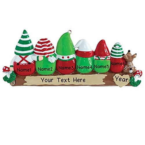 Idle Gnomes Family Personalized Ornament (Family of 6) Default Title