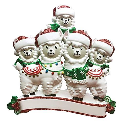 Llama Family Personalized Ornament (Family of 5)