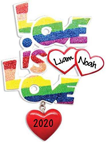Love is Love Same Sex Couple Personalized Ornament