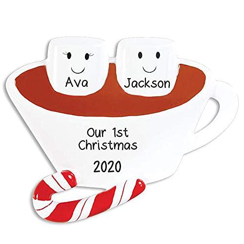 Marshmallow Hot Chocolate Family Personalized Ornament (Family of 2)