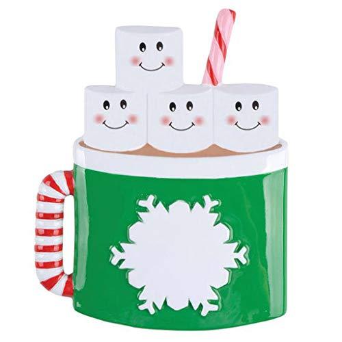 Marshmallow Mug Family Personalized Ornament (Family of 4)
