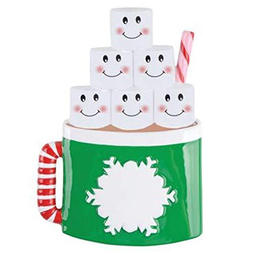 Marshmallow Mug Family Personalized Ornament (Family of 6)