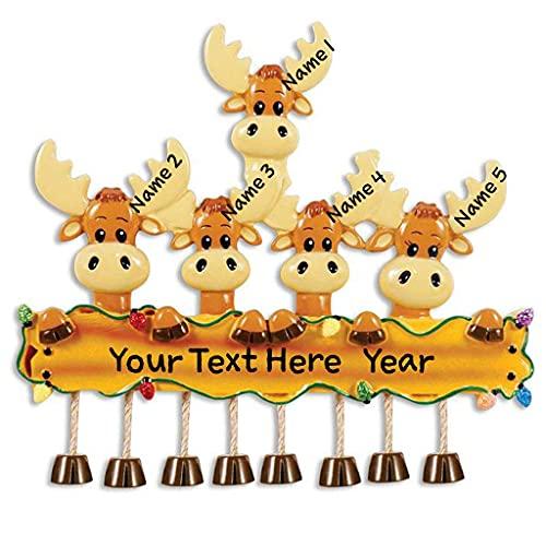 Moose Family Personalized Ornament (Family of 5) Default Title