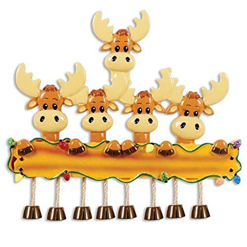 Moose Family Personalized Ornament (Family of 5)