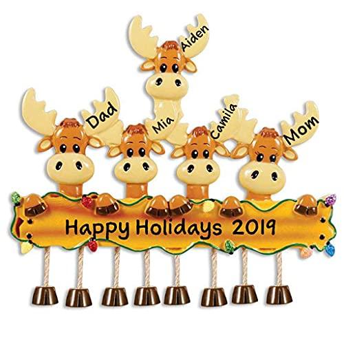 Moose Family Personalized Ornament (Family of 5)