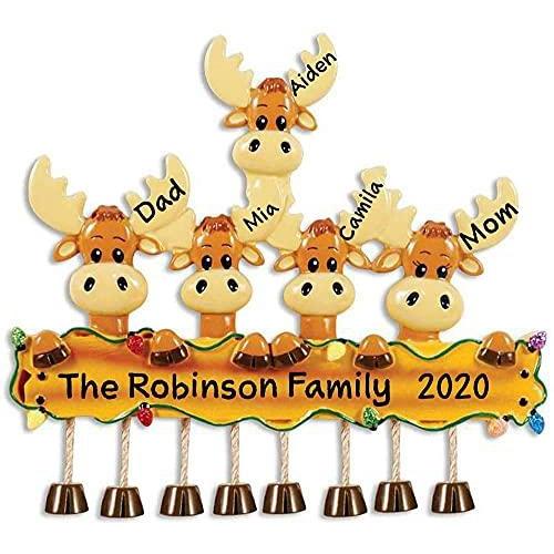 Moose Family Personalized Ornament (Family of 5)
