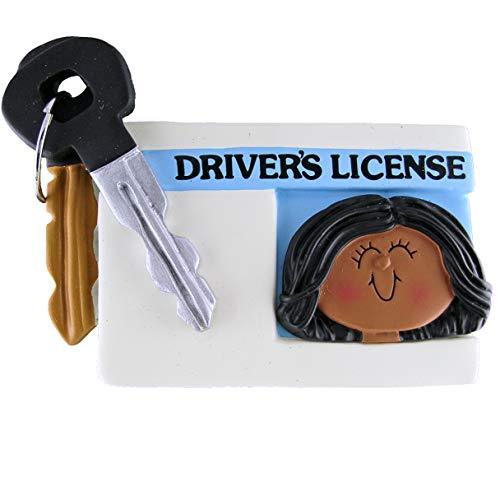New Driver's License Girl Personalized Ornament (Female African American)