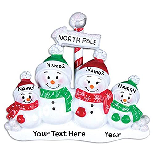 North Pole Snow Family Personalized Ornament (Family of 4) Default Title