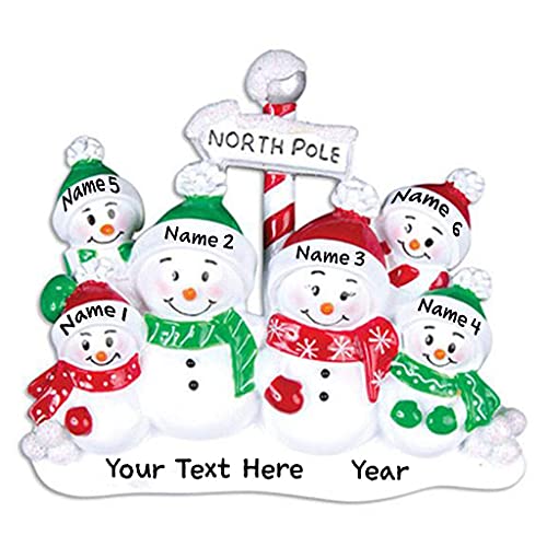 North Pole Snow Family Personalized Ornament (Family of 6) Default Title