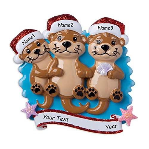 Otter Family Personalized Ornament (Family of 3) Default Title