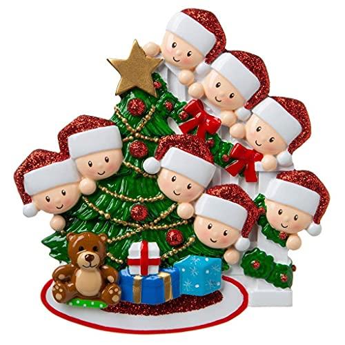 Peeking Family Personalized Ornament (Family of 8)