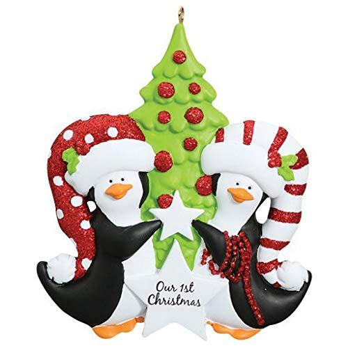 Penguin Couple Personalized Ornament