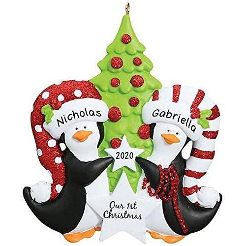 Penguin Couple Personalized Ornament