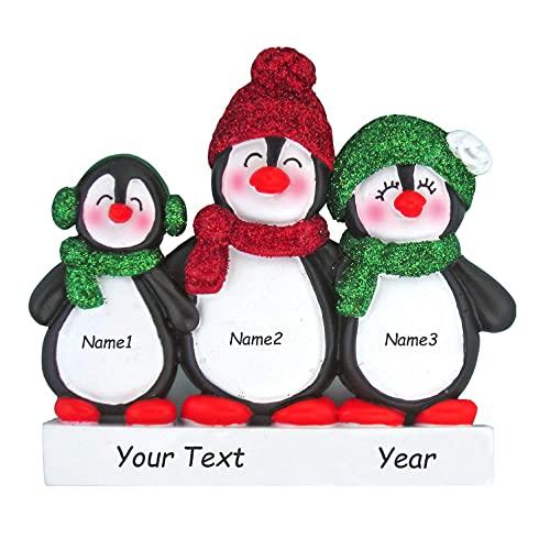Penguin Family Personalized Ornament (Family of 3) Default Title