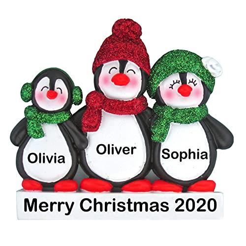 Penguin Family Personalized Ornament (Family of 3)