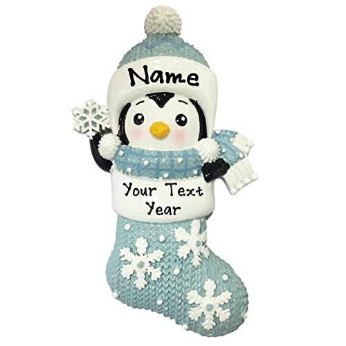 Penguin Personalized Baby`s First Christmas (Baby Boy)