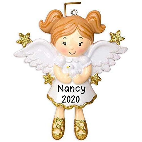 Personalized Angel with Dove Ornament
