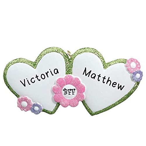 Personalized BFF Heart Ornament