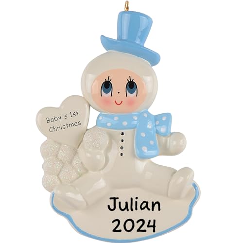 Personalized Baby’s First-New Christmas Ornament (Blue)