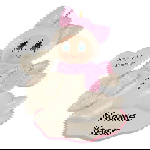 Personalized Baby’s First-New Christmas Ornament (Pink)