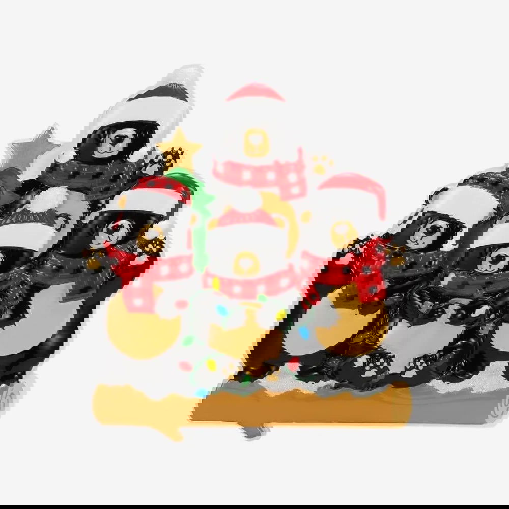 Personalized Bears with Scarf & Santa Hat Christmas Ornament (Family of 4)