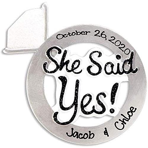 Personalized Engaged She Said Yes Ornament
