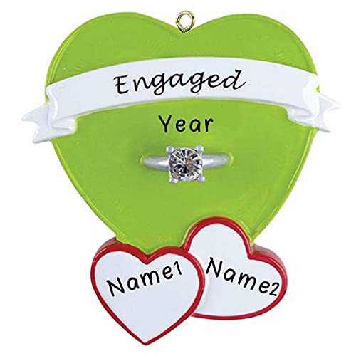 Personalized Engagement Ring Heart Box Ornament Default Title