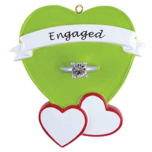 Personalized Engagement Ring Heart Box Ornament