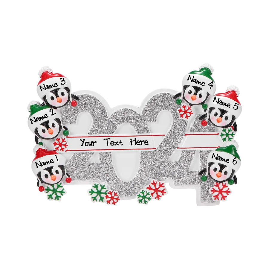 Personalized Family Christmas Ornament (Family of 6)