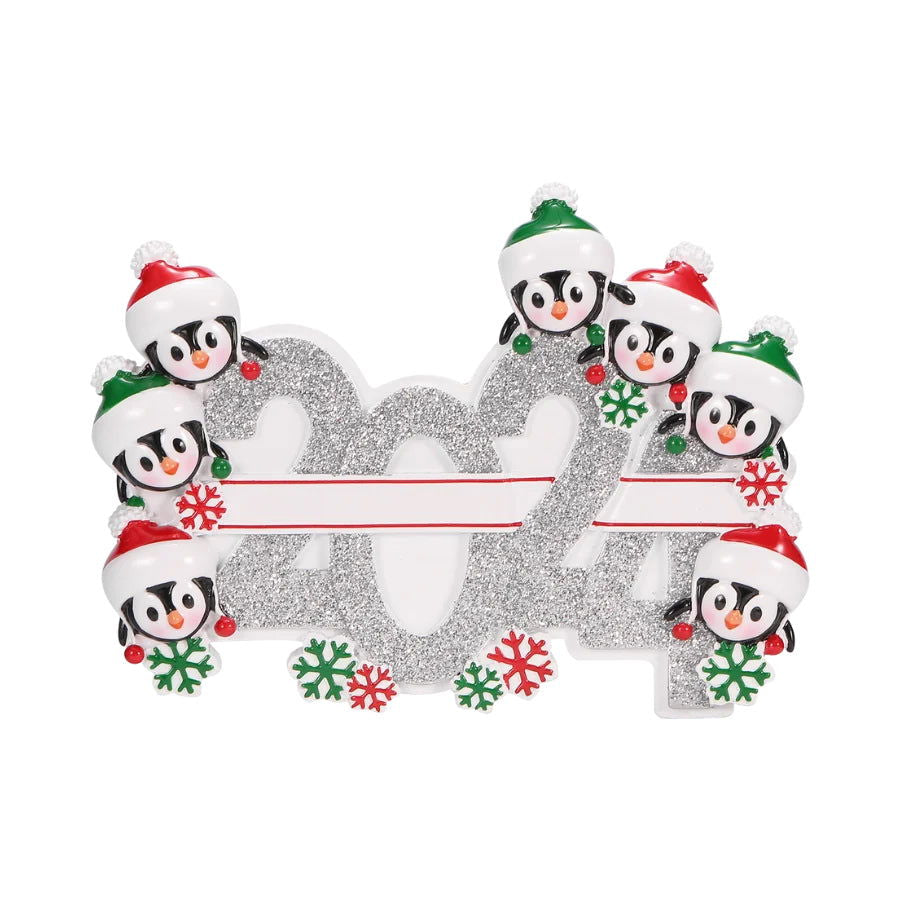Personalized Family Christmas Ornament (Family of 7)