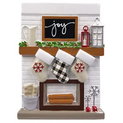 Personalized Fireplace Ornaments (Family of 3)