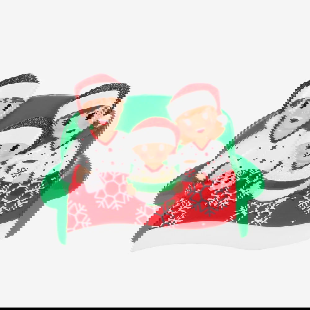 Personalized Movie Night Christmas Ornament (Family of 3)