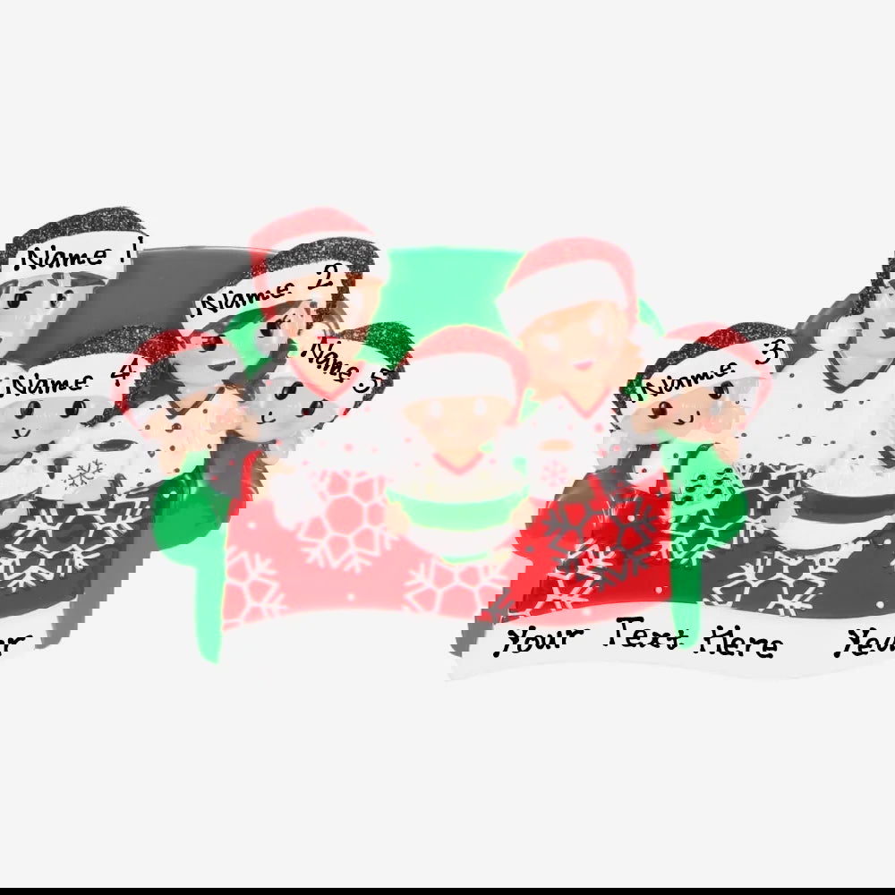 Personalized Movie Night Christmas Ornament (Family of 5)