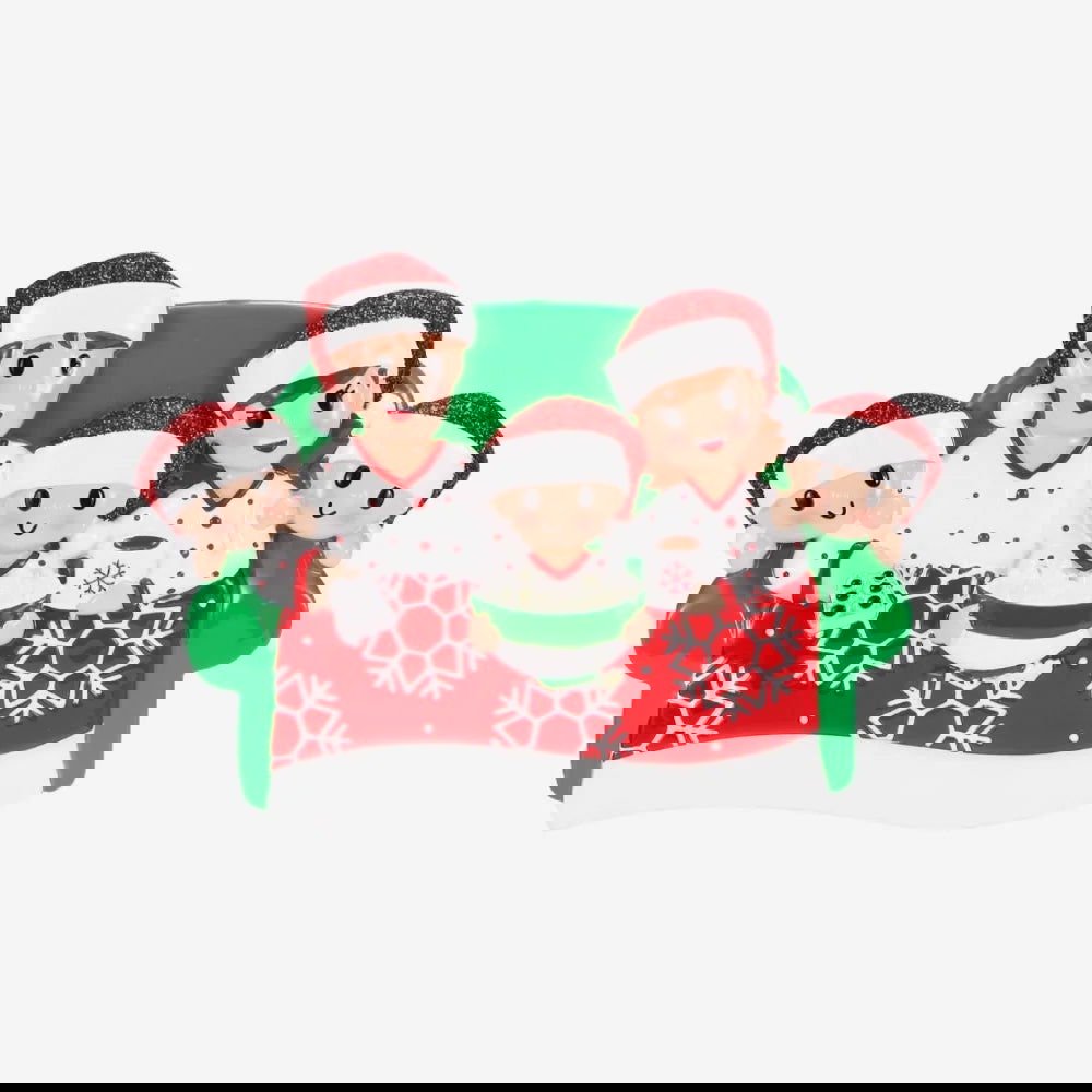 Personalized Movie Night Christmas Ornament (Family of 5)