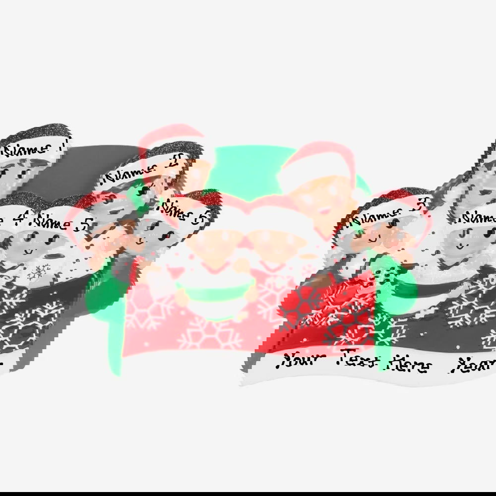 Personalized Movie Night Christmas Ornament (Family of 6)