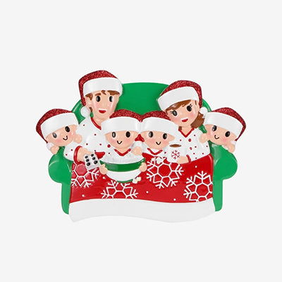 Personalized Movie Night Christmas Ornament (Family of 6)