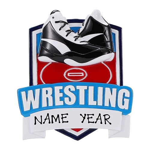 Personalized New Wrestling Shield Christmas Ornament