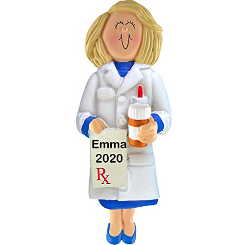 Pharmacist Personalized Ornament (Female Blonde)