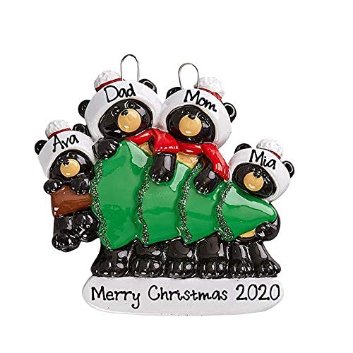 Polar Bear Family Ornament (Black Bear Family of 4)