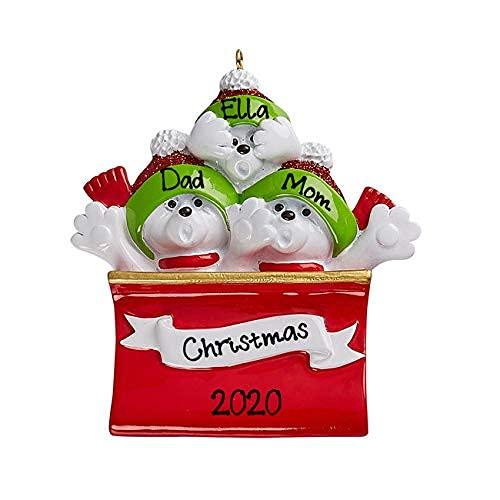 Polar Bear Family Personalized Ornament (Polar Bear Family of 3)