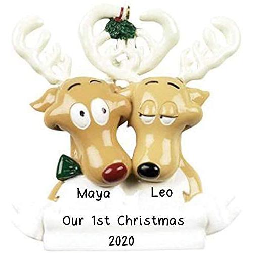 Reindeer Family Personalized Ornament (Family of 2)