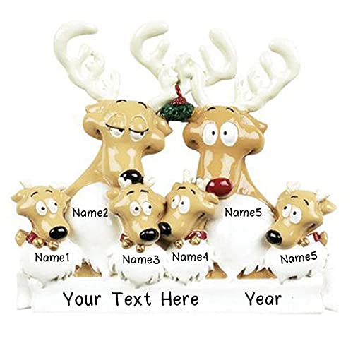 Reindeer Family Personalized Ornament (Family of 6) Default Title