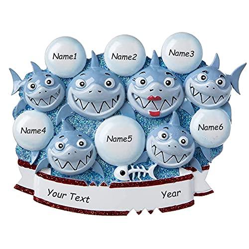 Shark Family Personalized Ornament (Family of 6) Default Title