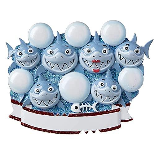 Shark Family Personalized Ornament (Family of 6)