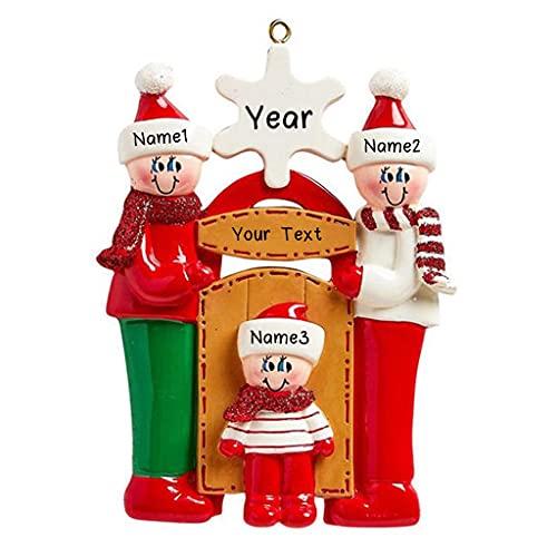Sledding Family Ornament (Family of 3) Default Title