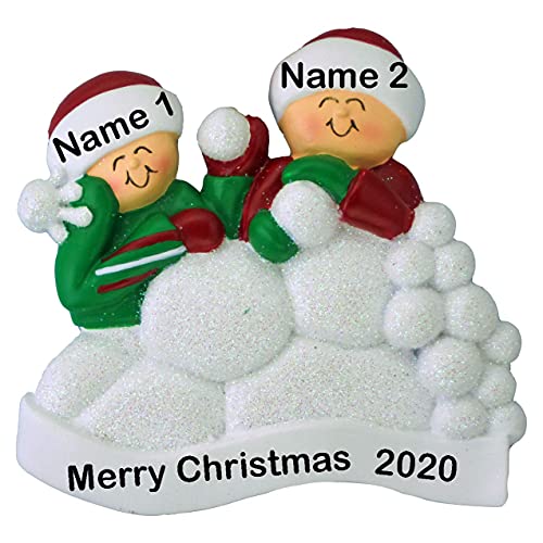 Snowball Family Personalized Ornament (Family of 2)