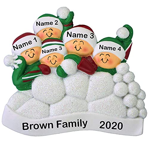 Snowball Family Personalized Ornament (Family of 5) Default Title