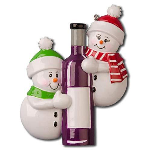 Snowman Cute Couple Personalized Ornament